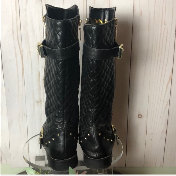 Nina Tall Black Studded Riding Boots Size 5 - Picture 7 of 8